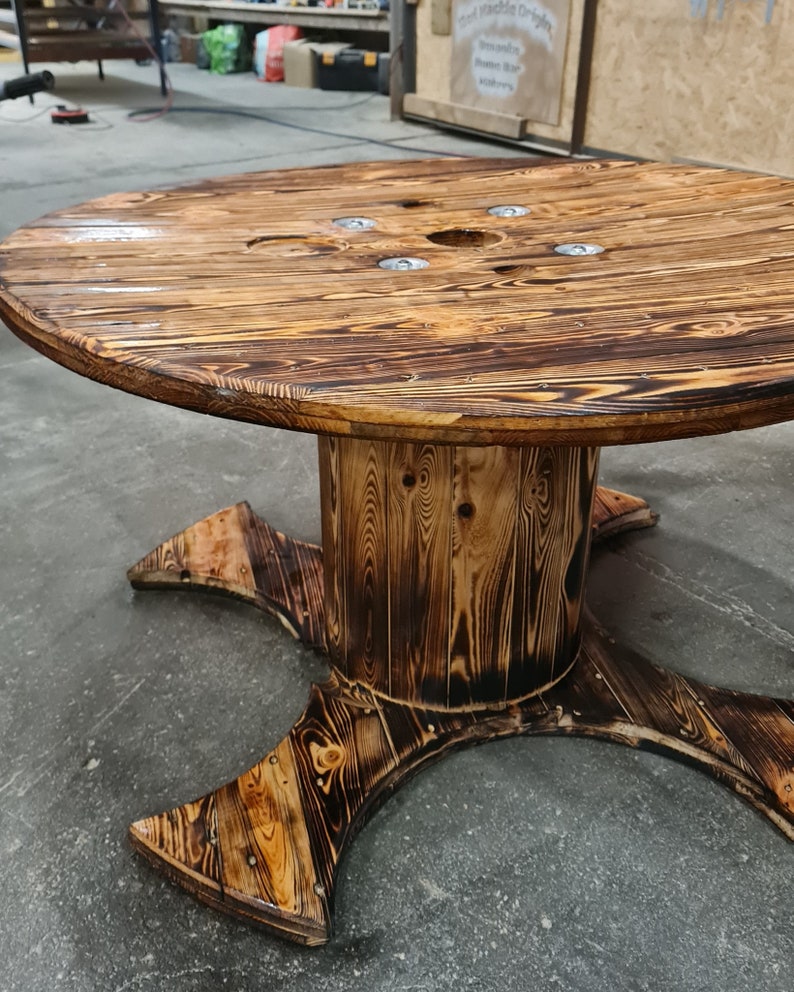 Bespoke Cable Reel Coffee Table | Rustic Upcycled Wooden Furniture UK