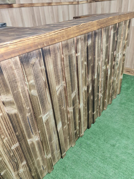 Bespoke Rustic Wooden Garden Bar with Fridge Space | UK Handmade Home Bar