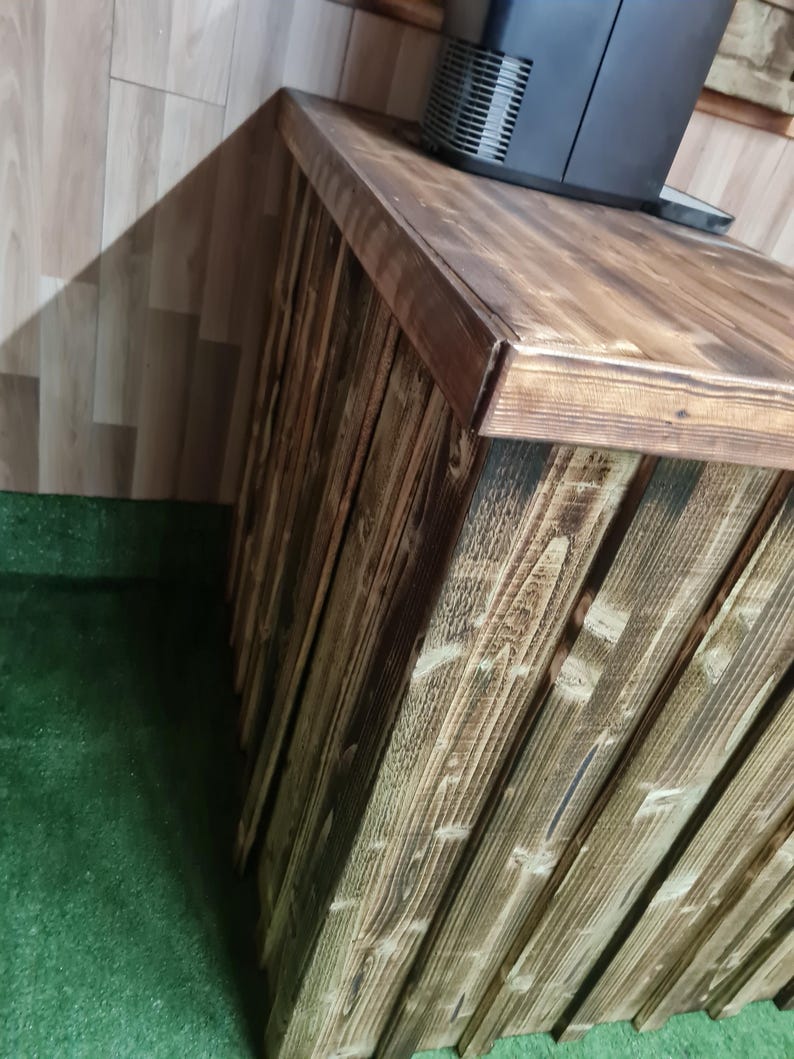 Bespoke Rustic Wooden Garden Bar with Fridge Space | UK Handmade Home Bar