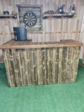 Bespoke Rustic Wooden Garden Bar with Fridge Space | UK Handmade Home Bar