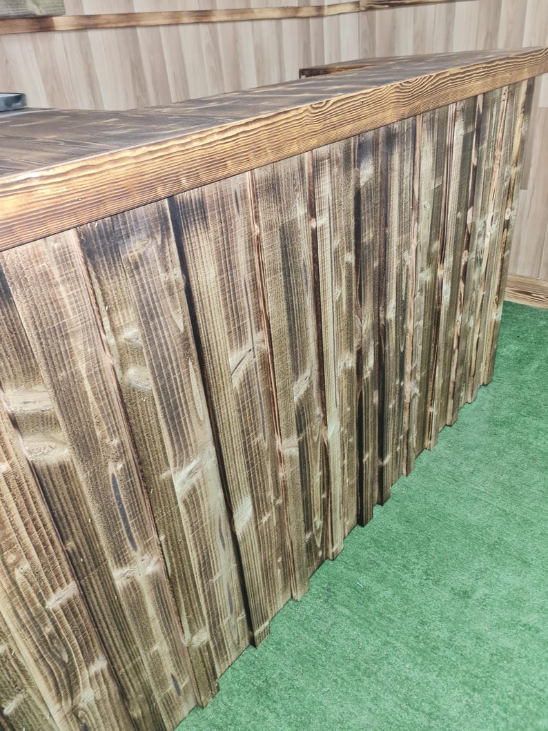 Bespoke Rustic Wooden Garden Bar with Fridge Space | UK Handmade Home Bar
