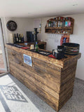 Bespoke Rustic Wood Double Return Bar