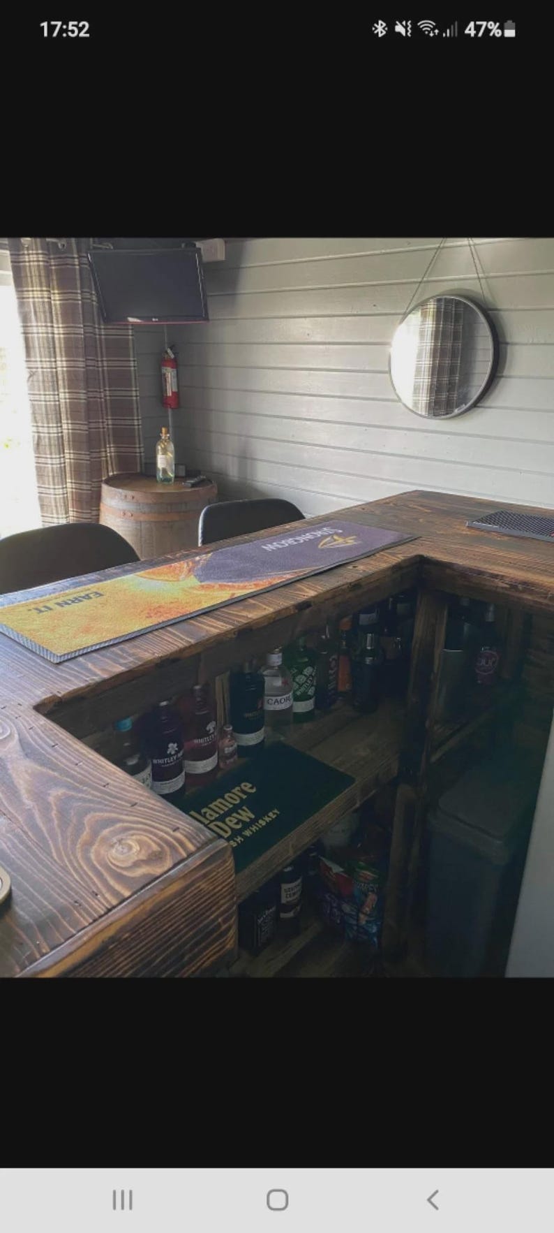 Bespoke Rustic Wood Double Return Bar