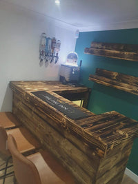 Bespoke Rustic Wood Double Return Bar