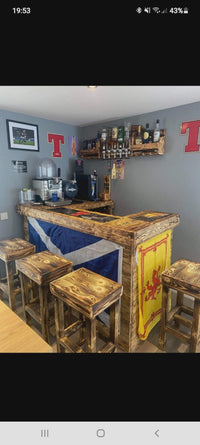 Bespoke Rustic Wood Double Return Bar