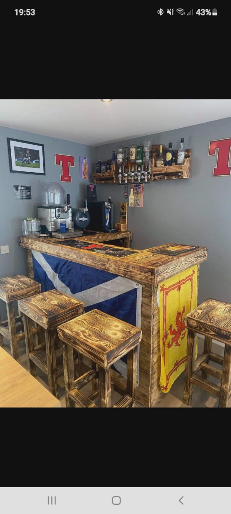Bespoke Rustic Wood Double Return Bar