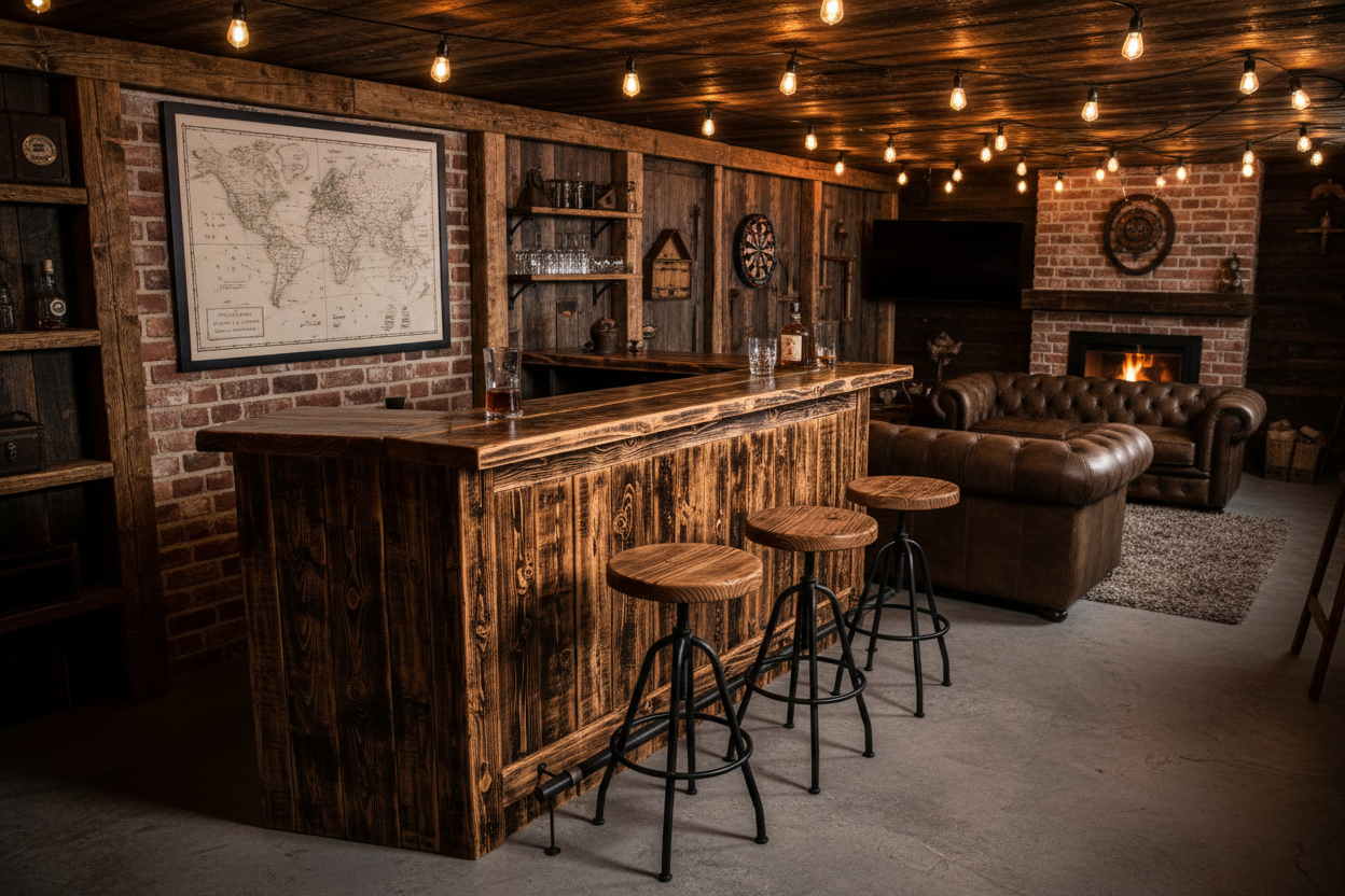 L-Shaped Mancave Bar